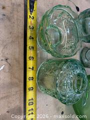 MaxSold Auction: Assorted Glass - Green & Amber Pressed Glass Bowls, Jars & Bottle - Millbury (Massachusetts, USA) SUPER SHORT NOTICE SELLER MANAGED Estate Sale Online Auction - River Street