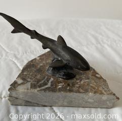 MaxSold Auction: Original Bronze Shark Sculpture On Marble Base Signed By Siggy Puchta, Ltd Ed 100/500  - Kingston (Ontario, Canada) SELLER MANAGED Estate Sale Online Auction - Tamarac Street