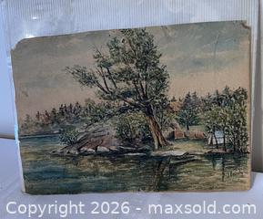 MaxSold Auction: Original painting of Kingston Mills Locks, Signed by Artist J Dainty, sold as is - Kingston (Ontario, Canada) SELLER MANAGED Estate Sale Online Auction - Tamarac Street