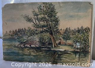 MaxSold Auction: Original painting of Kingston Mills Locks, Signed by Artist J Dainty, sold as is - Kingston (Ontario, Canada) SELLER MANAGED Estate Sale Online Auction - Tamarac Street