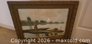 MaxSold Auction: Vintage Lithograph Print "Calling them Home for Supper", Signed Louis Lepoittevin - Kingston (Ontario, Canada) SELLER MANAGED Estate Sale Online Auction - Tamarac Street