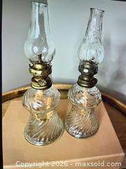 MaxSold Auction: Pair of Mini Antique Brass and Clear Glass Oil Lamps - Calgary (Alberta, Canada) SELLER MANAGED Estate Sale Online Auction - Shannon Estates Terrace Southwest