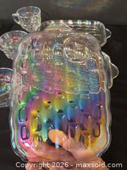 MaxSold Auction: Mid Century Federal Glass Iridescent Thumbprint Serving Plate with Cup - 3-Piece Set Snack Set - Kitchener (Ontario, Canada) SELLER MANAGED Downsizing Online Auction - Ahrens Street West