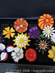 MaxSold Auction: Colorful Vintage Enameled Flower Brooches  - Aurora (Ontario, Canada) PARTNER MANAGED Downsizing Online Auction - Murray Drive