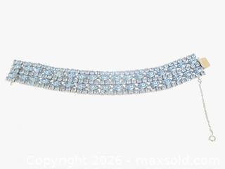 MaxSold Auction: Signed Sherman Blue Rhinestone Bracelet  - Aurora (Ontario, Canada) PARTNER MANAGED Downsizing Online Auction - Murray Drive