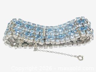 MaxSold Auction: Signed Sherman Blue Rhinestone Bracelet  - Aurora (Ontario, Canada) PARTNER MANAGED Downsizing Online Auction - Murray Drive