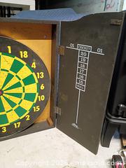 MaxSold Auction: Dart board and wall box - Le Roy (New York, USA) SELLER MANAGED Downsizing Online Auction - East Main Road