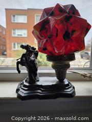 MaxSold Auction: Funky Art Deco Speckled Starburst Table Lamp with Glass and Metal Shade - Hamilton (Ontario, Canada) SELLER MANAGED Estate Sale Online Auction - East 35th