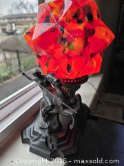 MaxSold Auction: Funky Art Deco Speckled Starburst Table Lamp with Glass and Metal Shade - Hamilton (Ontario, Canada) SELLER MANAGED Estate Sale Online Auction - East 35th