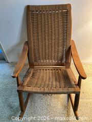 MaxSold Auction: Mid Century Danish Modern Hans Wegner Style Corded Rope Rocking Chair - Los Angeles (California, USA) PARTNER MANAGED Estate Sale Online Auction - N Croft Avenue