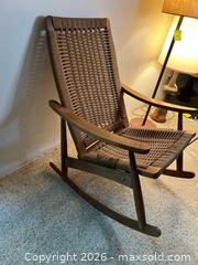MaxSold Auction: Mid Century Danish Modern Hans Wegner Style Corded Rope Rocking Chair - Los Angeles (California, USA) PARTNER MANAGED Estate Sale Online Auction - N Croft Avenue