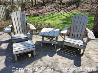 MaxSold Auction: Muskoka Chairs, Table and Footstool. C - London (Ontario, Canada) SELLER MANAGED Estate Sale Online Auction - Shore Road