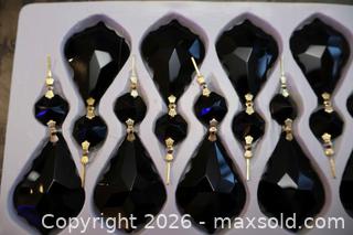 MaxSold Auction: 16 Black Drop Crystals. Unique. - Toronto (Ontario, Canada) SELLER MANAGED Downsizing Online Auction - Chesswood Drive (STORAGE)