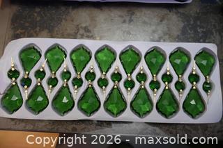 MaxSold Auction: 16 New Emerald Green Drop Crystals. - Toronto (Ontario, Canada) SELLER MANAGED Downsizing Online Auction - Chesswood Drive (STORAGE)