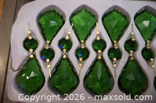 MaxSold Auction: 16 New Emerald Green Drop Crystals. - Toronto (Ontario, Canada) SELLER MANAGED Downsizing Online Auction - Chesswood Drive (STORAGE)