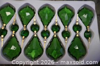 MaxSold Auction: 16 New Emerald Green Drop Crystals. - Toronto (Ontario, Canada) SELLER MANAGED Downsizing Online Auction - Chesswood Drive (STORAGE)