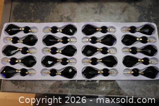 MaxSold Auction: 20 Small Black drop Crystals for Chandelier.  - Toronto (Ontario, Canada) SELLER MANAGED Downsizing Online Auction - Chesswood Drive (STORAGE)
