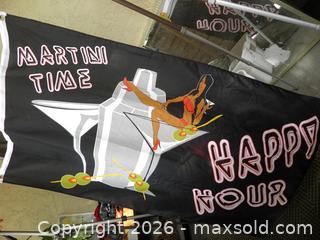 MaxSold Auction: Man Cave Flag- Martini Time Happy Hour  - Victoria (British Columbia, Canada) SELLER MANAGED Downsizing Online Auction - Gorge Road. East (CONDO)