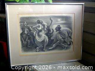 MaxSold Auction: RUMBA- Vintage signed pencil lithography by MIGUEL COVARRUBIAS (1904-1957) - Victoria (British Columbia, Canada) SELLER MANAGED Downsizing Online Auction - Gorge Road. East (CONDO)