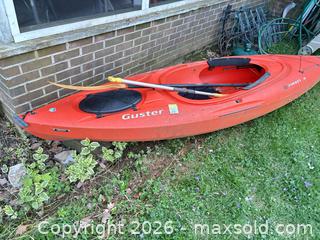 MaxSold Auction: Guster 9 ft Sit-in recreational  Kayak, dry storage bin, paddle, Red/Orange - Wilmington (Delaware, USA) SELLER MANAGED Estate Sale Online Auction - Maclary Drive