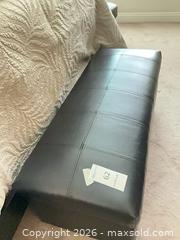 MaxSold Auction: Black Faux Leather Storage Bench / Ottoman, Tufted Top - Los Angeles (California, USA) PARTNER MANAGED Moving Online Auction - Erwin Street (CONDO)