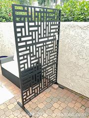 MaxSold Auction: Verdetek Black Powder-Coated Steel Privacy Screen / Patio Panel 77x45 - Los Angeles (California, USA) PARTNER MANAGED Moving Online Auction - Erwin Street (CONDO)
