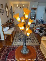 MaxSold Auction: Art Nouveau Style Multi-Light Lily Table Lamp with Glass Shades - Toronto (Ontario, Canada) SELLER MANAGED Estate Sale Online Auction - Walmer Road (CONDO)