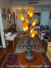MaxSold Auction: Art Nouveau Style Multi-Light Lily Table Lamp with Glass Shades - Toronto (Ontario, Canada) SELLER MANAGED Estate Sale Online Auction - Walmer Road (CONDO)
