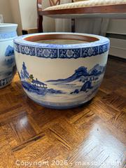 MaxSold Auction: Pair of Blue & White Oriental Style Ceramic Planters - Toronto (Ontario, Canada) SELLER MANAGED Estate Sale Online Auction - Walmer Road (CONDO)