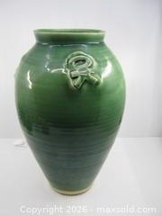 MaxSold Auction: Old Green Glaze Studio Pottery Vase Signed Indistinctly  - Esquimalt (British Columbia, Canada) SELLER MANAGED Downsizing Online Auction - Yarrow Place