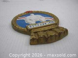 MaxSold Auction: Old Hand Painted Cast Metal HMCS Qu'Appelle Ships Crest - Esquimalt (British Columbia, Canada) SELLER MANAGED Downsizing Online Auction - Yarrow Place