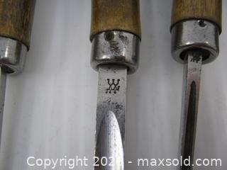 MaxSold Auction: Old Henkel Chisel Woodcarving Tools x 6 - Esquimalt (British Columbia, Canada) SELLER MANAGED Downsizing Online Auction - Yarrow Place
