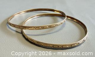 MaxSold Auction: (2) Vintage Italian Signed TOB 10K Yellow Gold Bangles - Marked  - Toronto (Ontario, Canada) PARTNER MANAGED Reseller Online Auction - Queen Street West