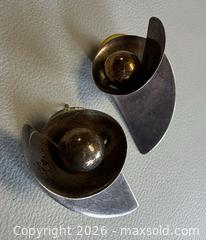 MaxSold Auction: Modernist Signed Burkhardt BIRKS 925 Silver Earrings - Marked  - Toronto (Ontario, Canada) PARTNER MANAGED Reseller Online Auction - Queen Street West