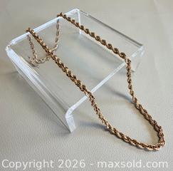MaxSold Auction: Vintage 10K Yellow Gold Rope Chain Necklace - Marked  - Toronto (Ontario, Canada) PARTNER MANAGED Reseller Online Auction - Queen Street Wt.