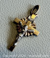 MaxSold Auction: Vintage 10K Yellow & White Gold Crucifix Cross Pendant - Marked  - Toronto (Ontario, Canada) PARTNER MANAGED Reseller Online Auction - Queen Street West