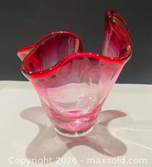 MaxSold Auction: Vintage Signed CHALET Art Glass Handkerchief Vase - Toronto (Ontario, Canada) PARTNER MANAGED Reseller Online Auction - Queen Street West