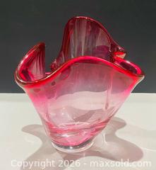 MaxSold Auction: Vintage Signed CHALET Art Glass Handkerchief Vase - Toronto (Ontario, Canada) PARTNER MANAGED Reseller Online Auction - Queen Street West