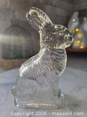 MaxSold Auction: 1940s - Jeannette Glass Co. Clear Pressed Glass Rabbit Figurine - Mint Condition - Kingston (Ontario, Canada) SELLER MANAGED Downsizing Online Auction - Abdo Road