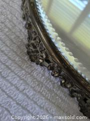 MaxSold Auction: Antique - 13" Silver Plate Mirror Plateau C. 1890-1920 Ornate Floral Beveled Tray  - Kingston (Ontario, Canada) SELLER MANAGED Downsizing Online Auction - Abdo Road