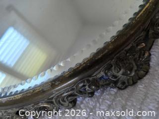 MaxSold Auction: Antique - 13" Silver Plate Mirror Plateau C. 1890-1920 Ornate Floral Beveled Tray  - Kingston (Ontario, Canada) SELLER MANAGED Downsizing Online Auction - Abdo Road