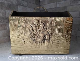 MaxSold Auction: Brass Magazine & Coal Scuttle with Embossed Relief Scene -  - Kingston (Ontario, Canada) SELLER MANAGED Downsizing Online Auction - Abdo Road