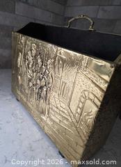 MaxSold Auction: Brass Magazine & Coal Scuttle with Embossed Relief Scene -  - Kingston (Ontario, Canada) SELLER MANAGED Downsizing Online Auction - Abdo Road