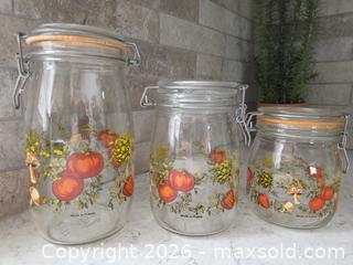 MaxSold Auction: Set of 3 Vintage Stamped Made in French Glass Clamp-Top Storage Jars -  1.5 Ltr, 1 Ltr, 3/4 Ltr - Kingston (Ontario, Canada) SELLER MANAGED Downsizing Online Auction - Abdo Road