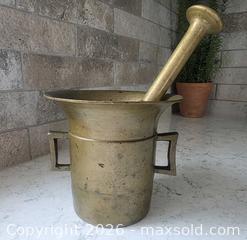 MaxSold Auction: Vintage - Mortar and Pestle Antique Industrial - Beautifully Decorative - Weights 4lbs 8oz - Kingston (Ontario, Canada) SELLER MANAGED Downsizing Online Auction - Abdo Road