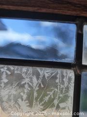 MaxSold Auction: Vintage - Stained Leaded Glass Panel in Solid Oak Frame, Medium - Size: 17"H x 13"W x .7/8"D - Kingston (Ontario, Canada) SELLER MANAGED Downsizing Online Auction - Abdo Road