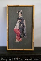 MaxSold Auction: Vintage Framed Hand-Stitched Geisha Needlepoint, Bamboo-Style Frame - Kingston (Ontario, Canada) SELLER MANAGED Downsizing Online Auction - Abdo Road