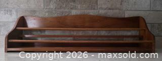 MaxSold Auction: Vintage Solid Wood Brown Spice Rack — Wall or Freestanding - Size: 22"L x 6"H x 4.75"D   - Kingston (Ontario, Canada) SELLER MANAGED Downsizing Online Auction - Abdo Road
