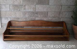 MaxSold Auction: Vintage Solid Wood Brown Spice Rack — Wall or Freestanding - Size: 22"L x 6"H x 4.75"D   - Kingston (Ontario, Canada) SELLER MANAGED Downsizing Online Auction - Abdo Road