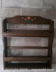 MaxSold Auction: Vintage Spice Rack with orange blossoms - 12.75"H x 11.5"W x 2"D - Kingston (Ontario, Canada) SELLER MANAGED Downsizing Online Auction - Abdo Road
